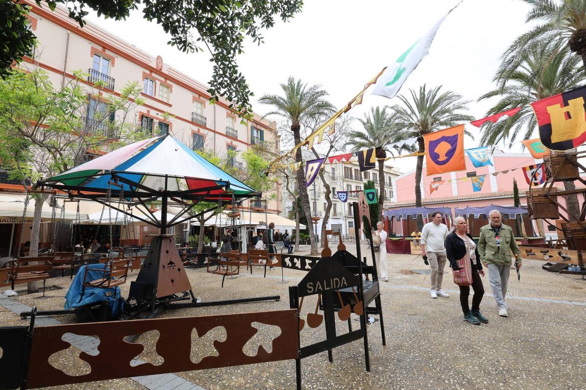 Lluvia y viento en la jornada del sábado en la Ibiza Medieval