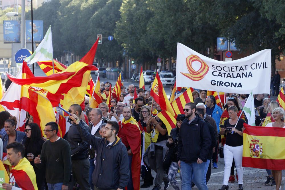 Concentració a Girona en favor de la unitat d'Espanya