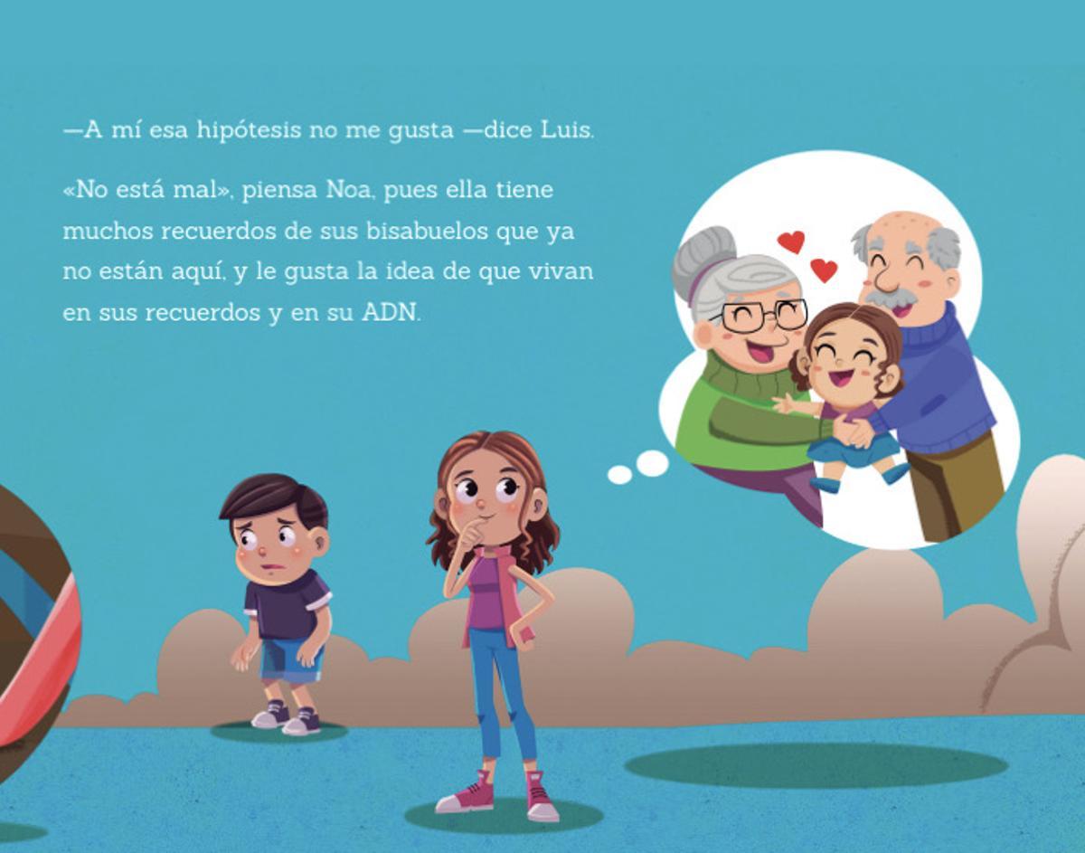 Una página del cuento, ilustrado por Diego Aldaz.