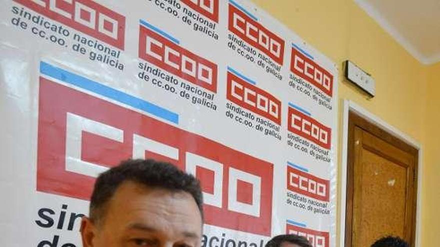 García Pedrosa, Ramiro Otero y Manuel González, de CC OO. // G.S.