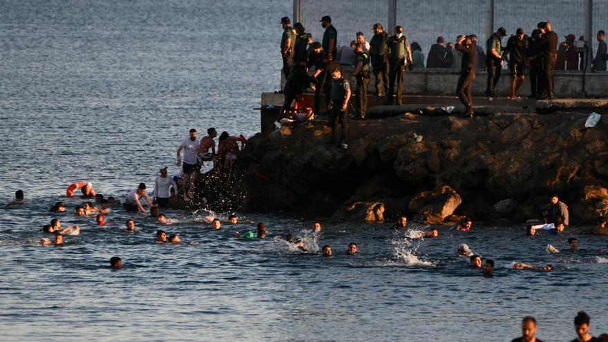 La playa de El Tarajal, zona cero de la crisis migratoria de Ceuta