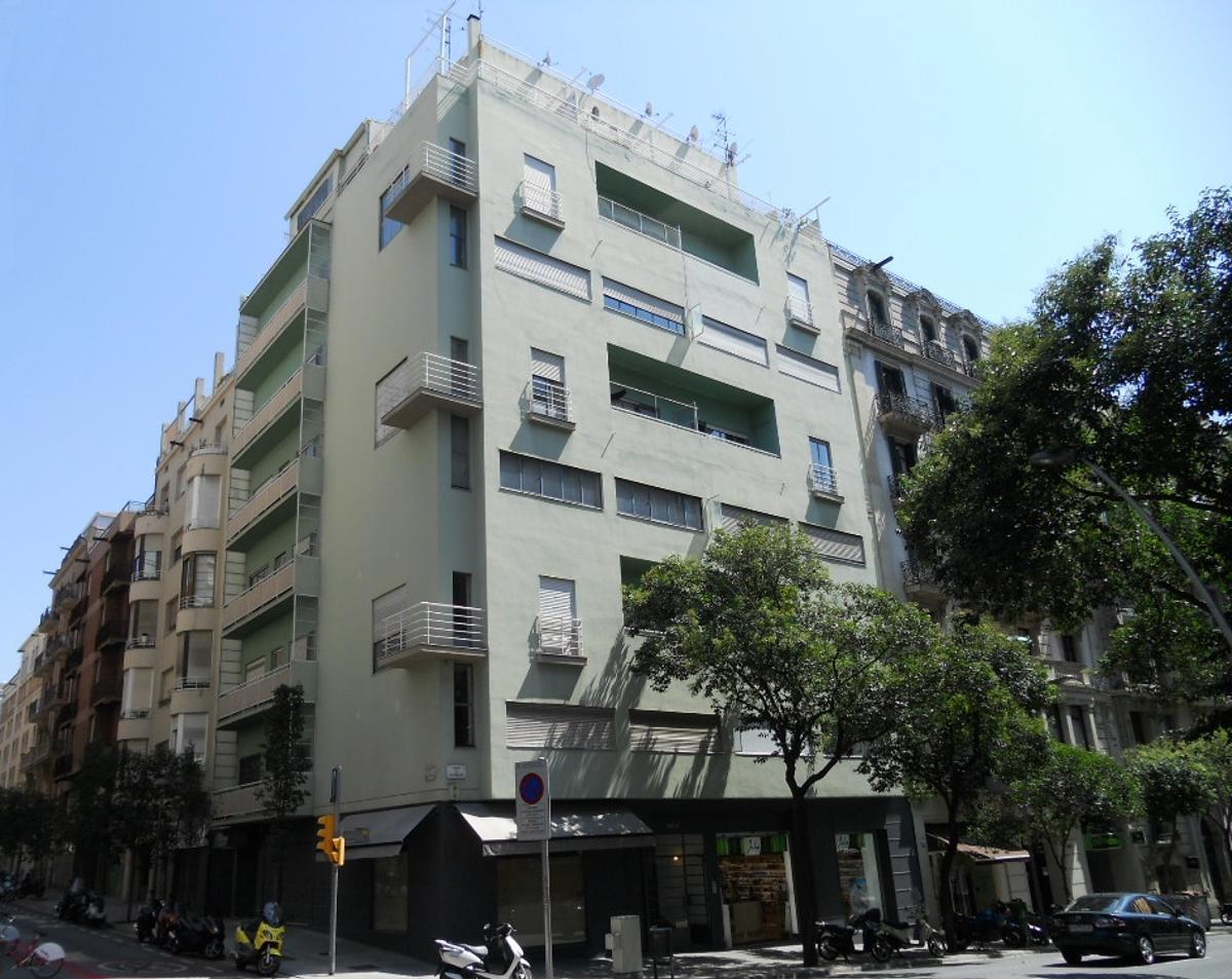 Muntaner, 342-348, una de las dos primeras obras de Josep Lluís Sert nada más terminar los estudios.