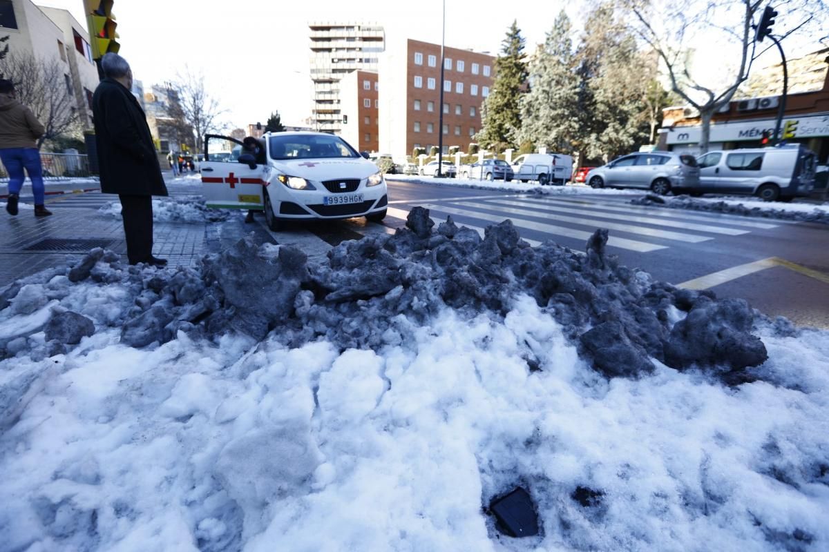 Estado de la ciudad de Zaragoza tras el paso de 'Filomena'