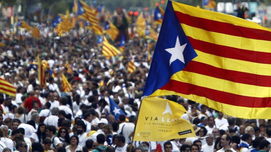 Manifestación independentista en Cataluña.