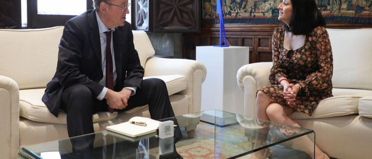 La consellera Rebeca Torró, ayer mismo en el Palau de la Generalitat con el president Puig.             levante-emv