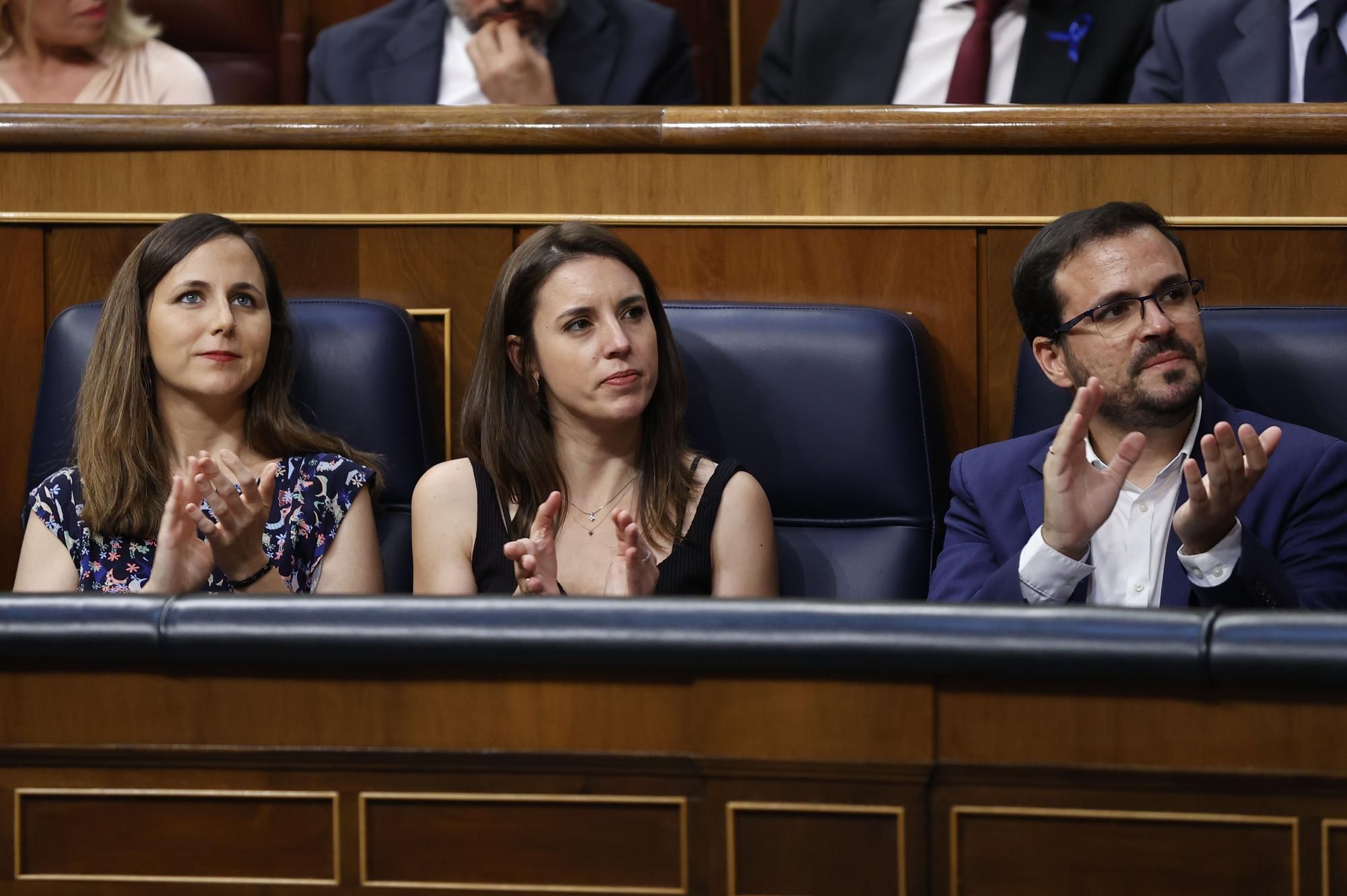 Ione Belarra, Irene Montero y Alberto Garzón.