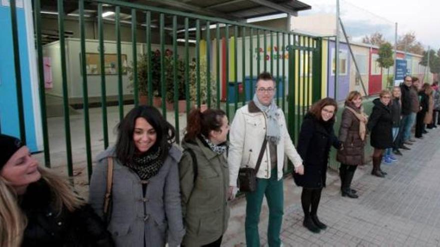 Algunos de los participantes en la protesta contra la LOMCE