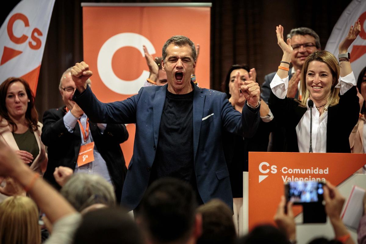 Toni Cantó celebra el resultado del 28 de abril de 2019.