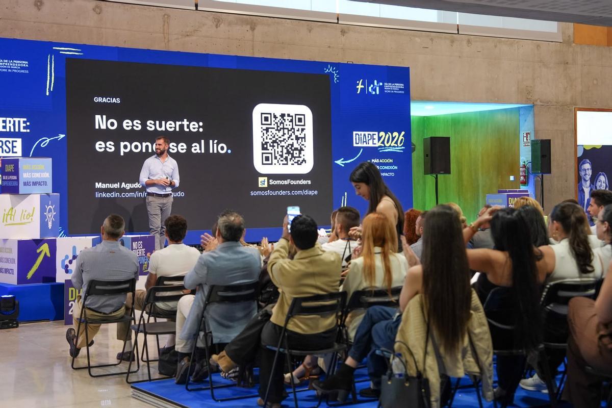 Manuel Agudo, cofundador y CEO de OpenWebinars, durante su ponencia.
