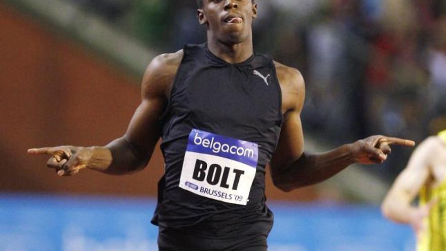 Usain Bolt, tras concluir los 200 metros de la Golden League de Bruselas.