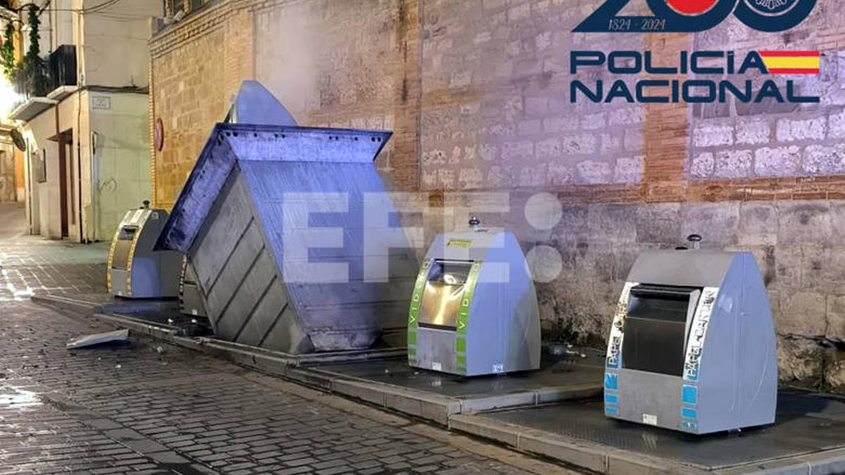 Detenido por la explosión de un contenedor en Huesca un hombre con múltiples antecedentes