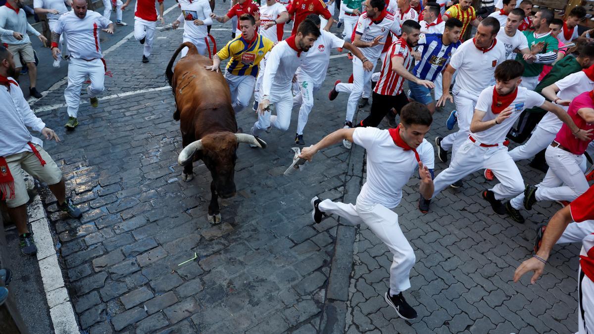 Quinto encierro de los Sanfermines 2022.