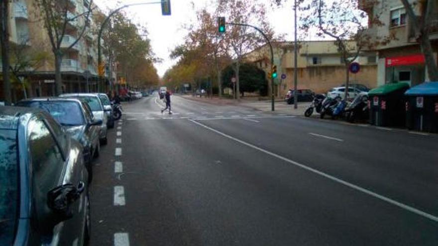 Lugar de la carretera de Valldemossa donde tuvo lugar el atropello