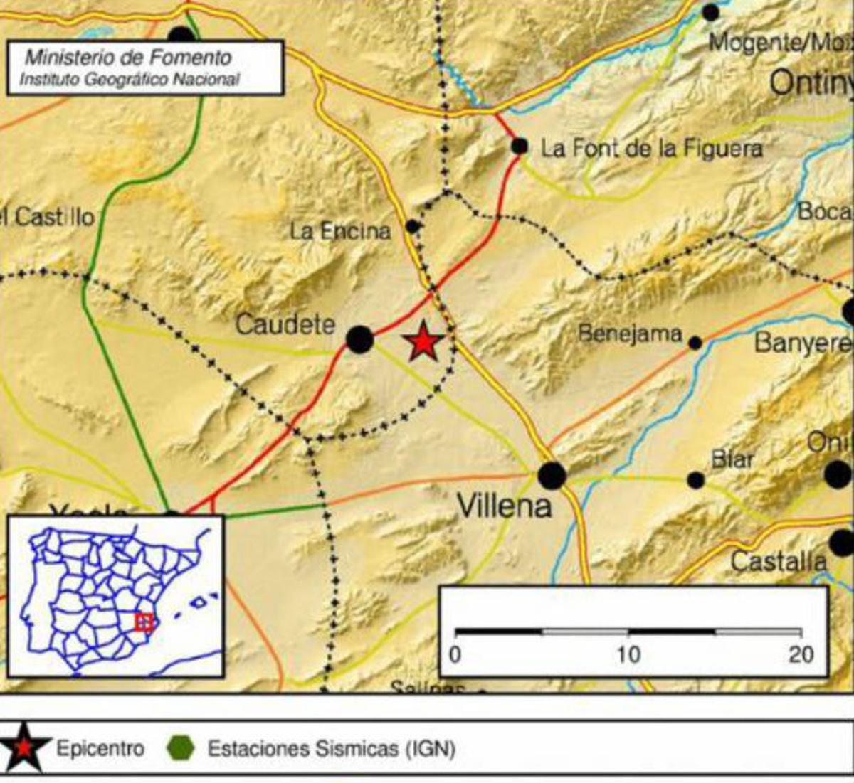 Villena registra una réplica del terremoto de magnitud 3'8 ocurrido esta mañana