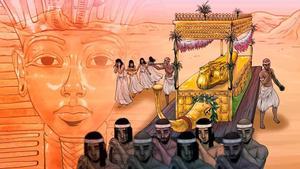 Ilustración del multimedia sobre el descubrimiento de la tumba de Tutankamon