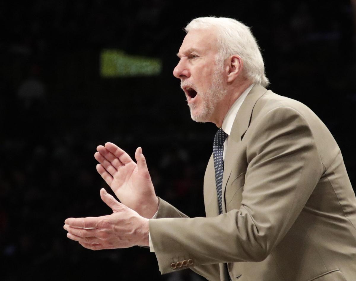 Brooklyn (United States), 07/03/2020.- San Antonio Spurs head coach Gregg Popovich reacts during the NBA basketball game between the San Antonio Spurs and the Brooklyn Nets at Barclays Center in Brooklyn, New York, USA, 06 March 2020. (Baloncesto, Estados Unidos, Nueva York) EFE/EPA/JASON SZENES SHUTTERSTOCK OUT
