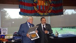 Josep Maria Félez (izquierda), presidente de la Penya Blaugrana Sant Cugat