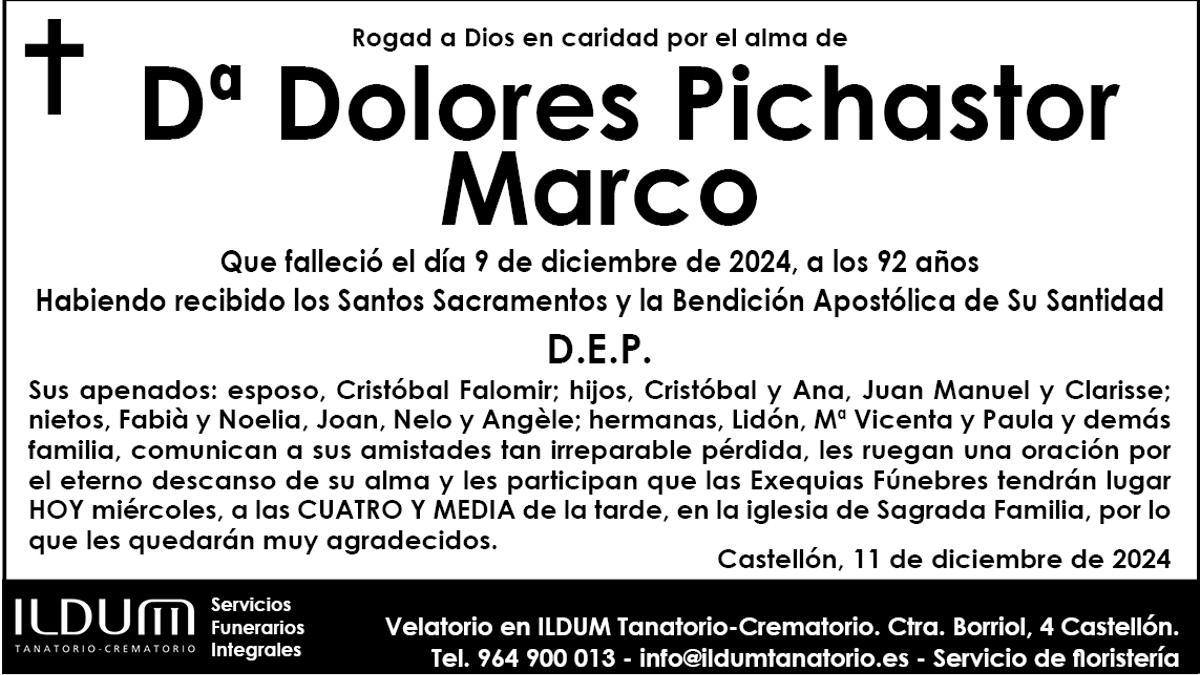 Dª Dolores Pichastor Marco