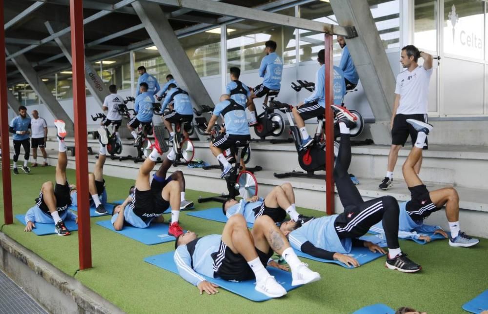 El Celta continúa los entrenamientos de pretemporada en A Madroa