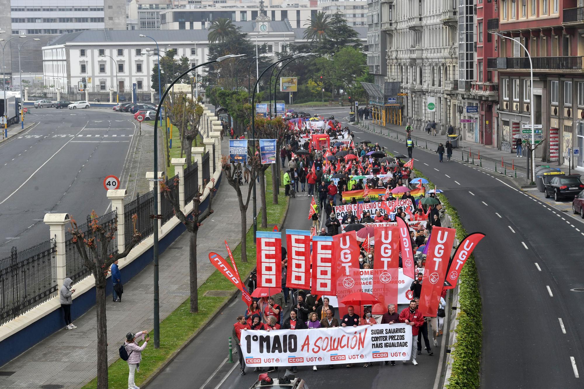 Manifestación por el 1 de mayo en A Coruña