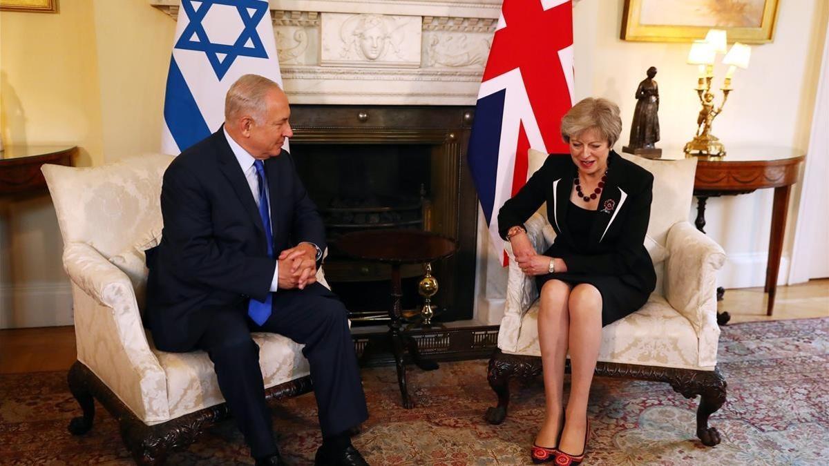 May, con Netanyahu, en Downing Street, este jueves  2 de noviembre.