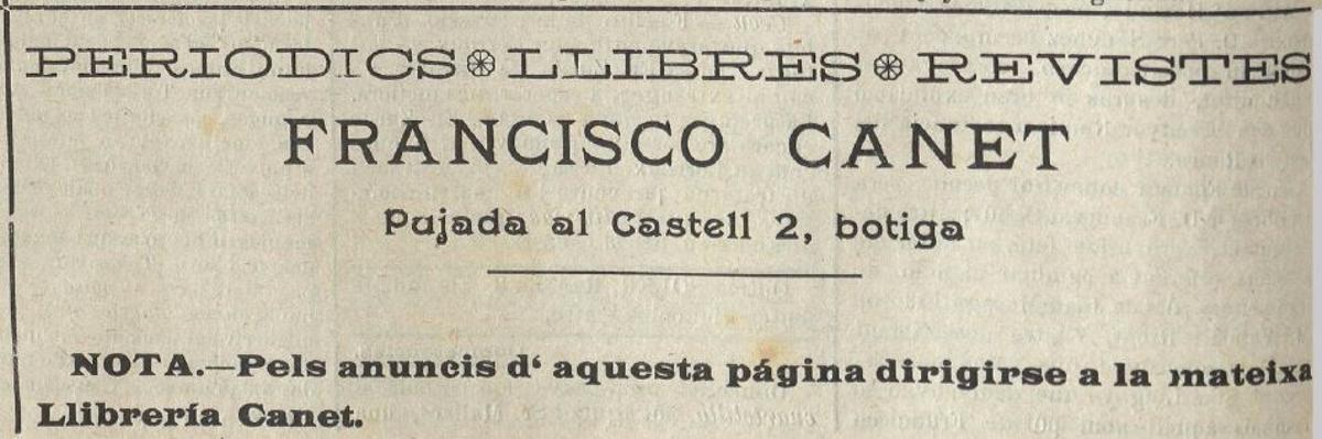 Un anunci de can Canet a l'Empordà Federal de 1911