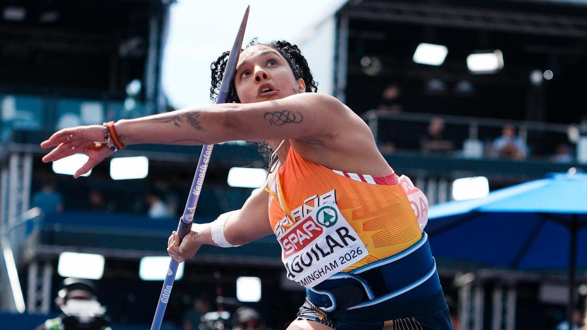 Aguilar, durante uno de sus lanzamientos en el Europeo.