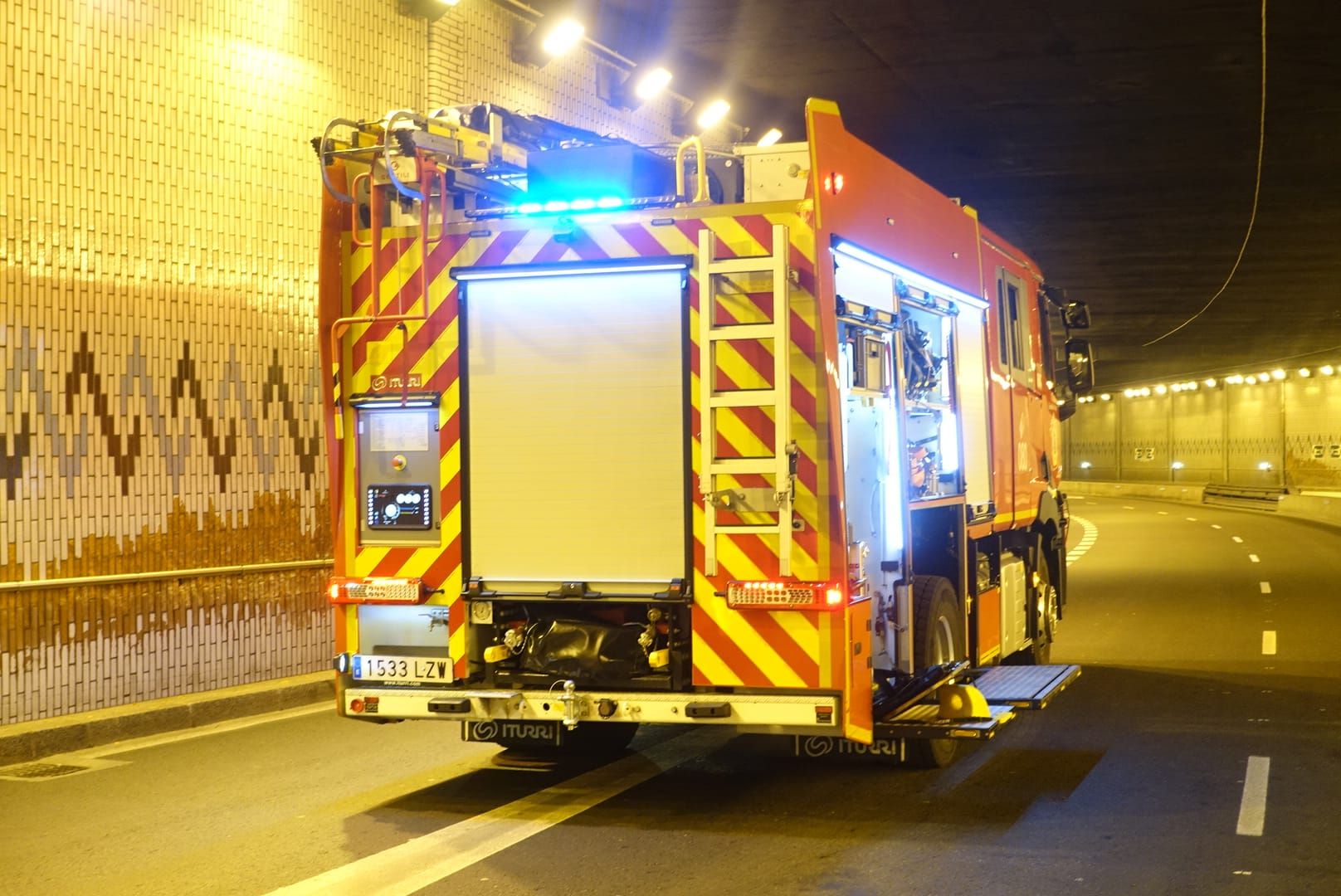 Simulacro en el túnel de Beiramar de Vigo