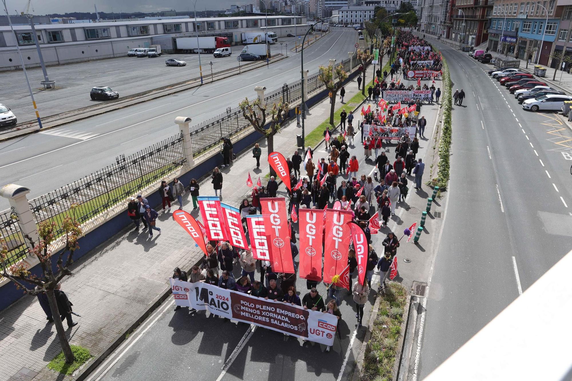 Día del Trabajador en A Coruña: Manifestación de CCOO y UGT por el 1 de mayo