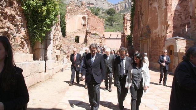 Artur Mas, durante su visita a la Cartoixa d'Escaladei.