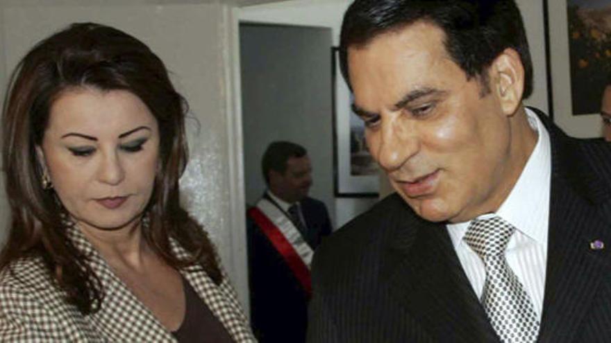 Ben Ali y  su esposa, Leila Trabelsi.