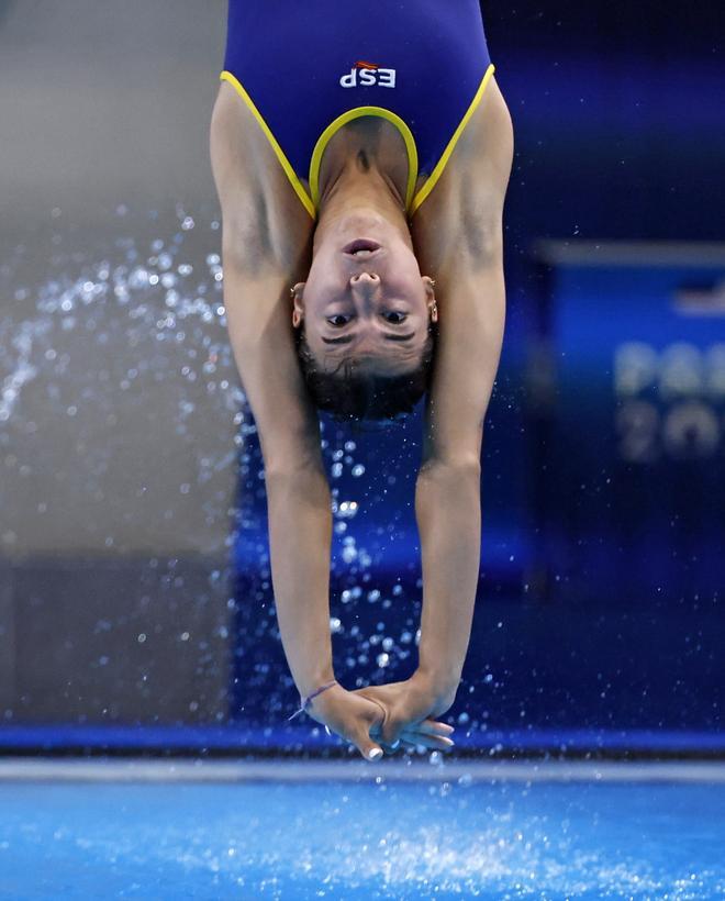 Valeria Antolino en la final de trampolín 3m femenino en los Juegos Olímpicos París 2024.