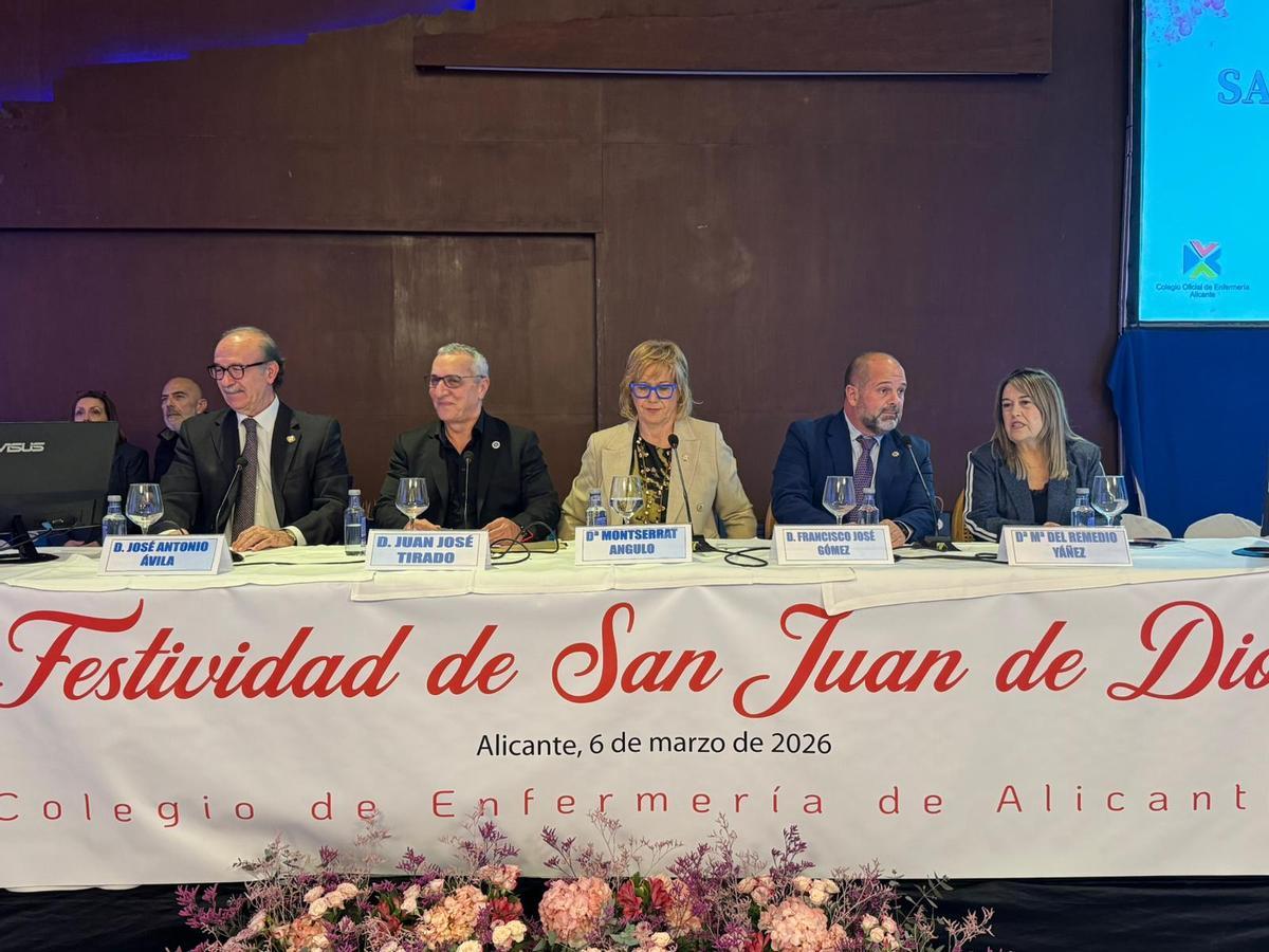 La mesa presidencial del Colegio de Enfermería de Alicante