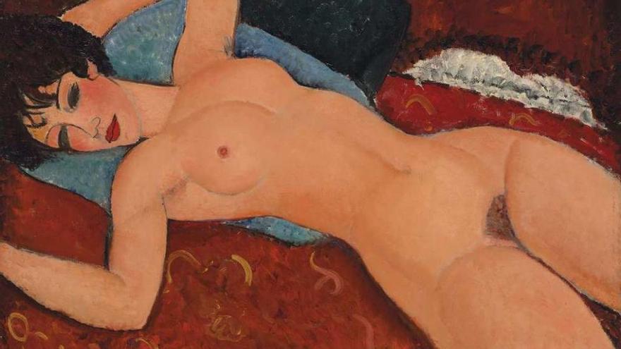 &quot;Desnudo acostado&quot;, la obra del artista italiano Amadeo Modigliani (1884-1920) subastada ayer. // Christie&#039;s