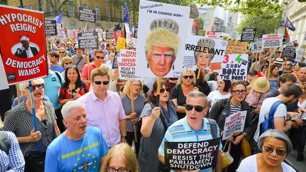 Manifestación en contra del 'brexit', este sábado en Londres.