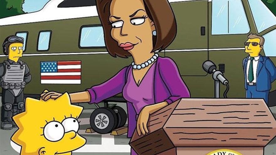 Michelle Obama ya apareció en Los Simpson.