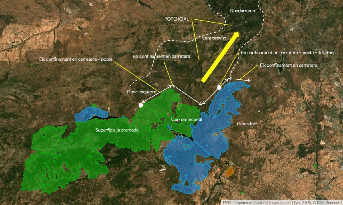 Superficie afectada por los incendios en Madrid este verano.