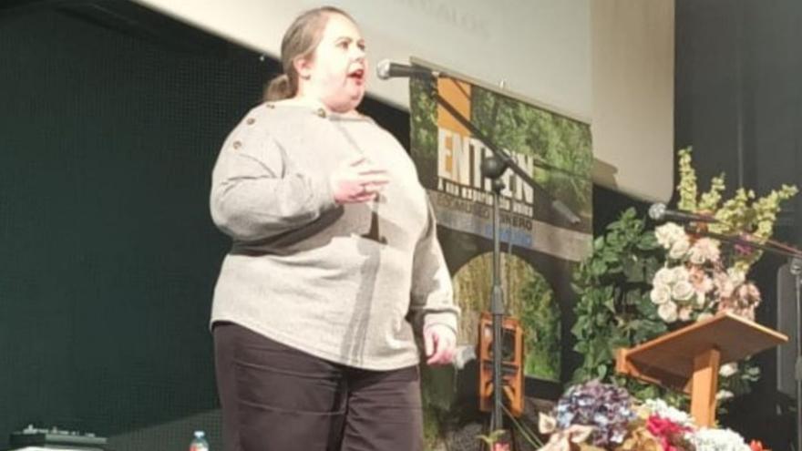 Lorena Corripio, durante su actuación en el concurso. | LNE