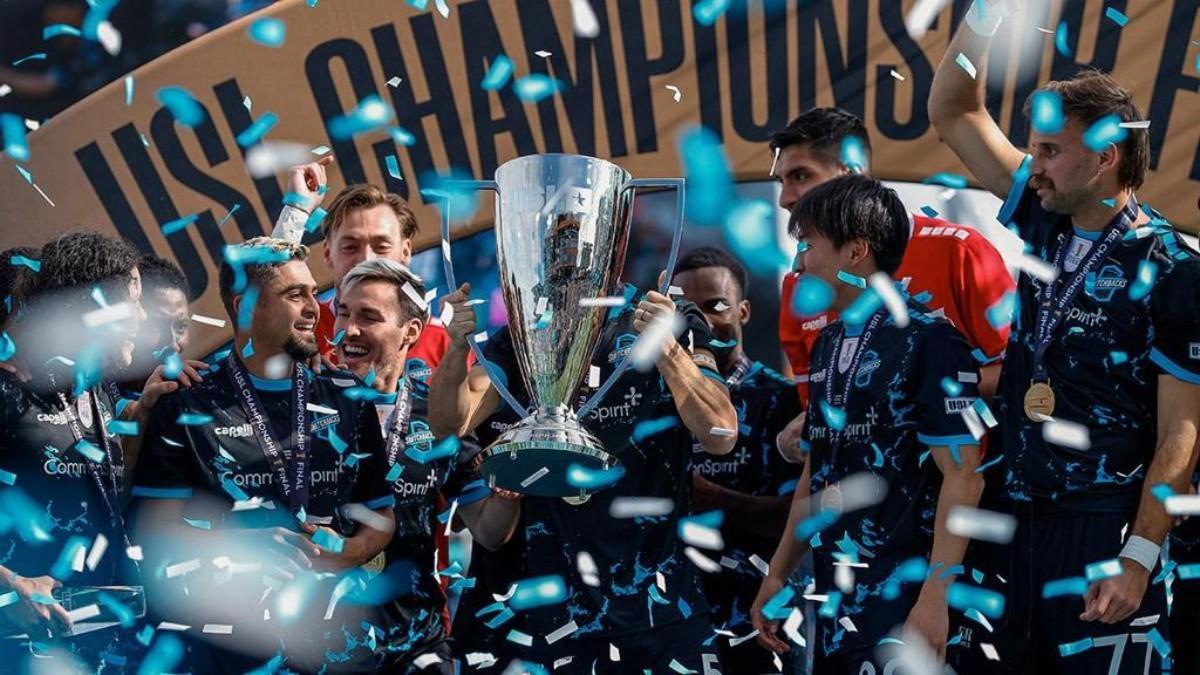 Los Switchbacks FC celebran el título de campeón de la USL en Estados Unidos