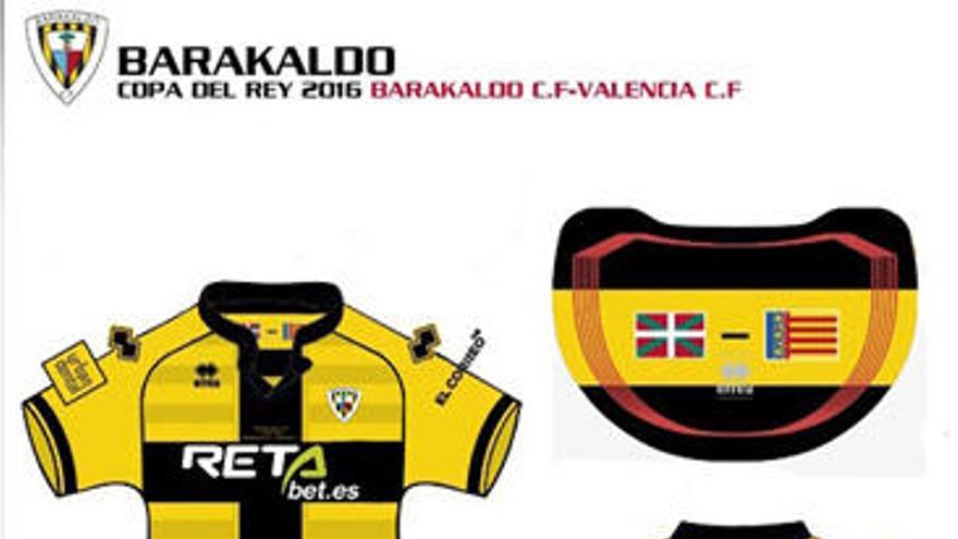 Una senyera en la camiseta del Barakaldo