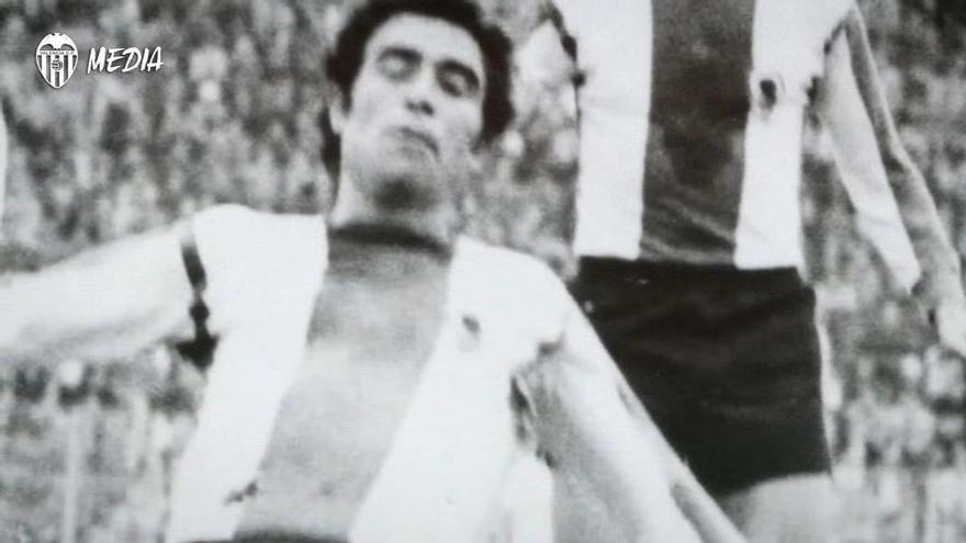 Darío Felman en el homenaje a la las leyendas del centenario del Valencia CF