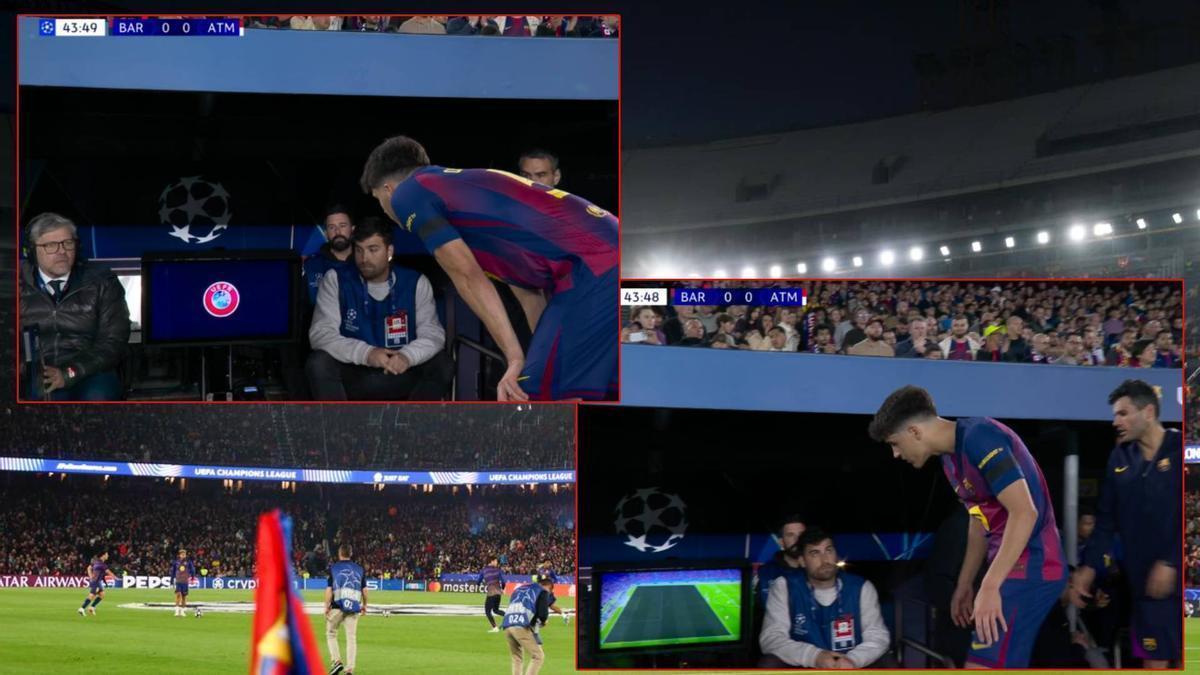 Pau Cubarsí quiso ver su roja en la TV del VAR... y la UEFA apagó la tele