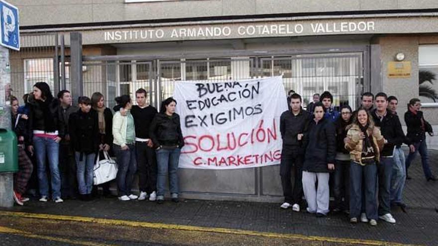 La huelga anterior realizada por los alumnos del instituto Cotarelo.