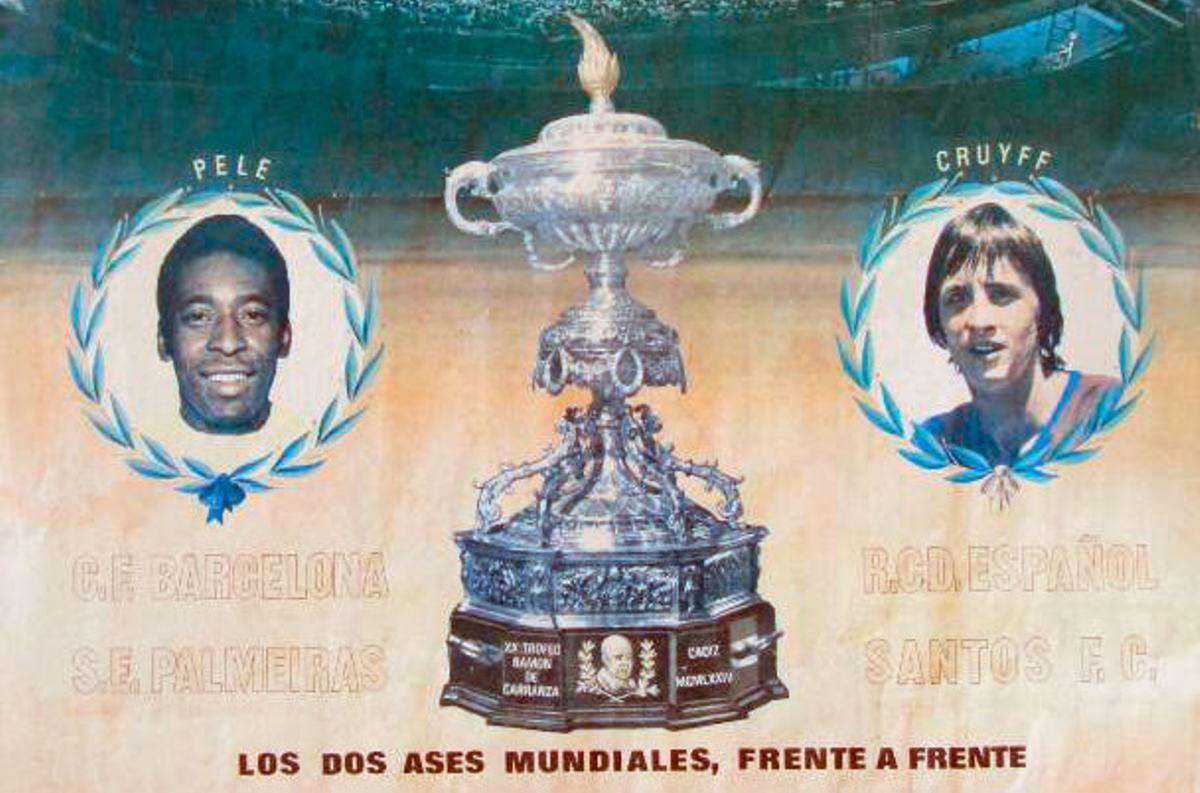 Imagen promocinal del Trofeo Carranza 1974 que tenía a Pelé y Cruyff como cabezas de cartel.