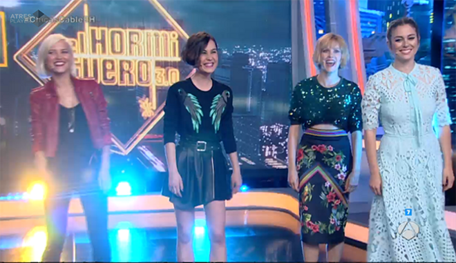 Ana Fernánez, Nadia de Santiago, Maggie Civantos y Blanca Suárez en 'El Hormiguero'