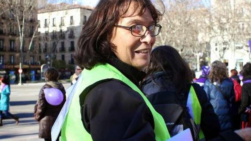 La directora gallega Patricia Ferreira, en la manifestación de Madrid.