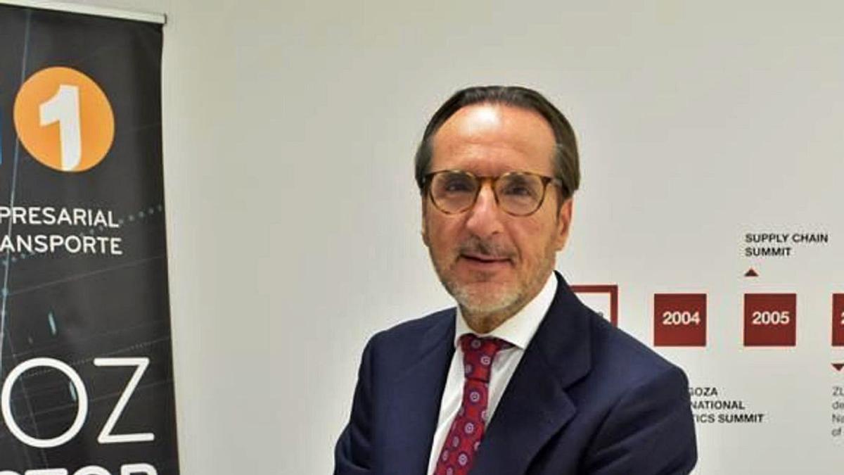 Francisco Aranda, presidente de la patronal Uno Logística, en una reciente visita a Zaragoza Logistics Center (ZLC). | ANDREEA VORNICU