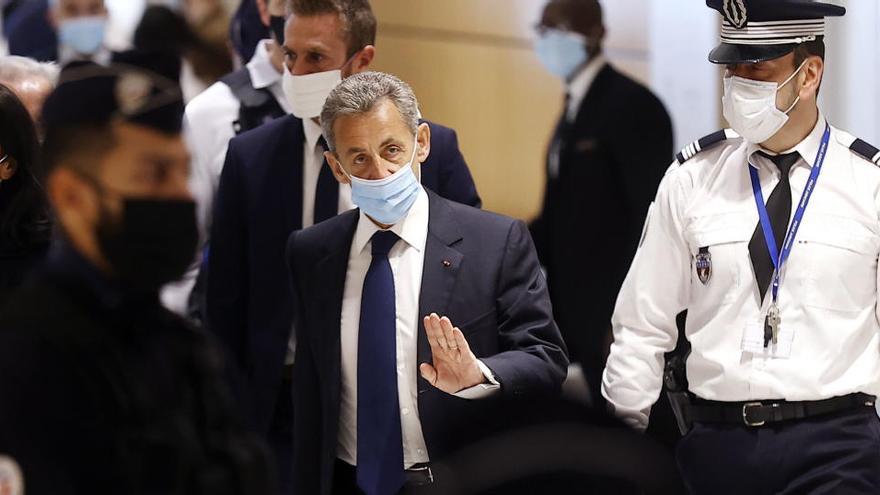 Sarkozy, arribant al tribunal on ha estat jutjat