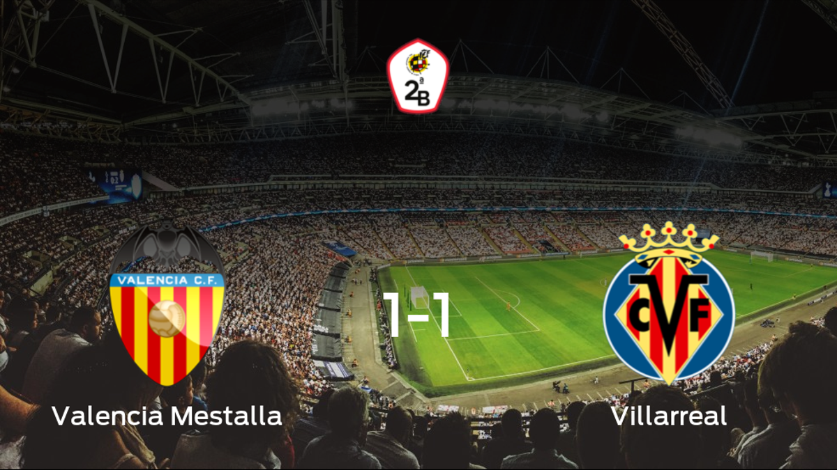 El Valencia Mestalla salva un punto frente al Villarreal B (1-1)