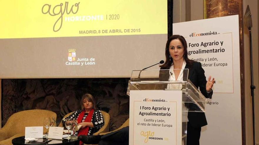 Silvia Clemente, durante su intervención en la ponencia en Madrid.